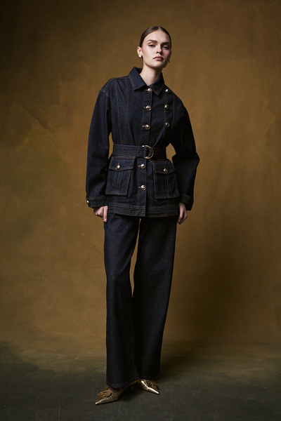 Melike Tatar Buttoned Denim Suit 32-8007