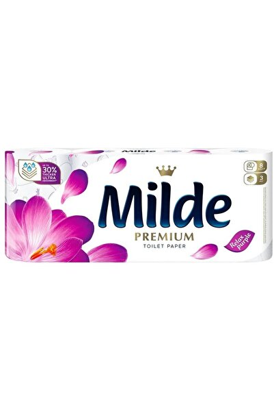 Milde Set 2 x 8 Role Hartie Igienica Premium Relax Purple, 3 Straturi