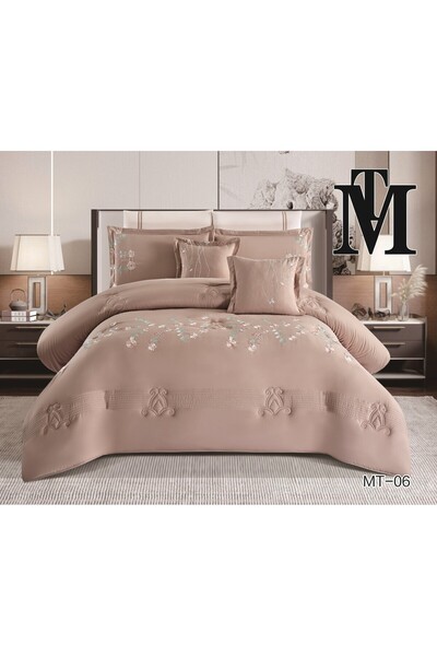 MT Summer embroidered double bed set, 8 pieces
