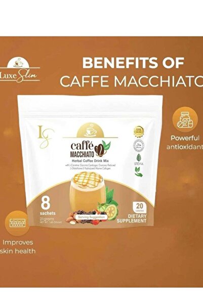 Luxe Slim مزيج قهوة ماكياتو – أرابيكا خالي من السكر مع الكولاجين، إل-كارنيتين...