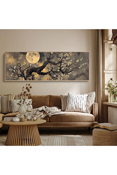 woodhomeworks Tek Parça Gerçek Ahşap Yatay Panorama Çerçeveli Tablo