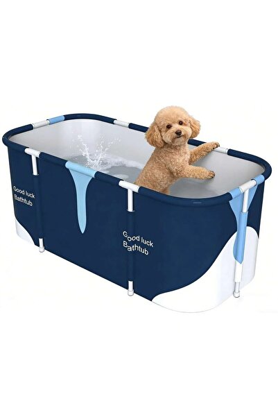 Mtanvxay حوض استحمام محمول للحيوانات الأليفة قابل للطي بطول 55 بوصة، بإطار مع...