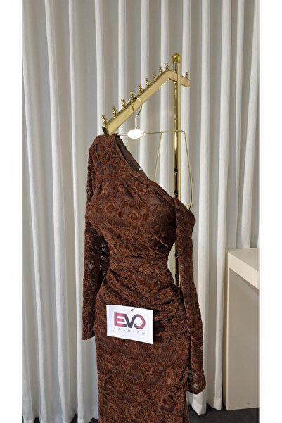 Evo One shoulder velvet dress