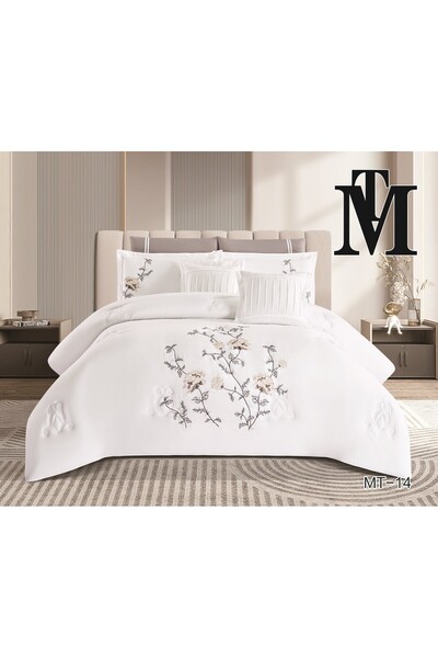 MT Summer embroidered double bed set, 8 pieces