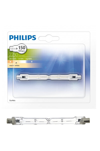 Philips 120w = 150w 220 Lümen Dim edilebilir Sarı Işık Halojen R7s Uçlu Haloj...