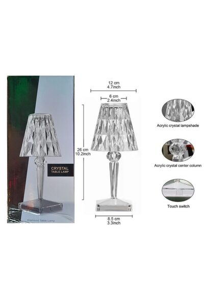 Generic Crystal LED Table Lamp – Decorative Modern Night Light for Bedroom & ...