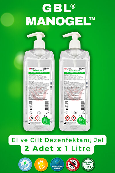 MANOGEL El ve Cilt Dezenfektanı, Jel, Biyosidal Ruhsatlı, Çiçek Kokulu, 1 Lit...