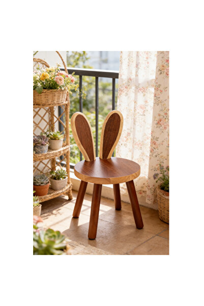 Mtanvxay Living Room Chair Creative Rabbit Ear Stool Solid Wood Footstool for...