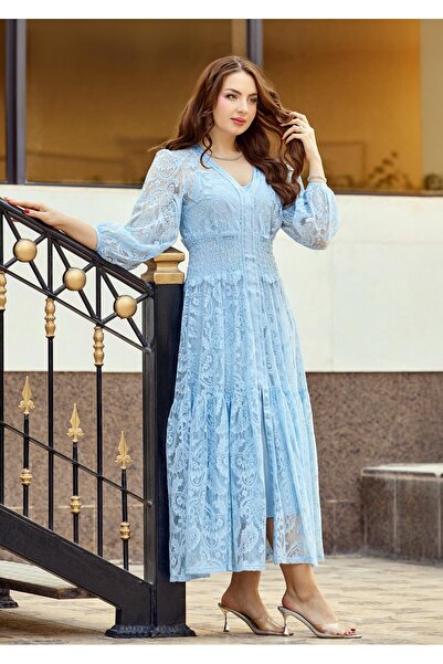 Opera Fashion فستان سهرة دانتيل أنيق مزين بكريستال