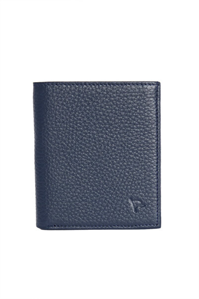 Tudors Genuine Leather Men's Navy Blue Wallet