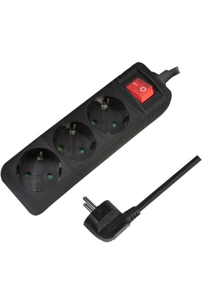 LogiLink 3 gniazda 1.4m czarna