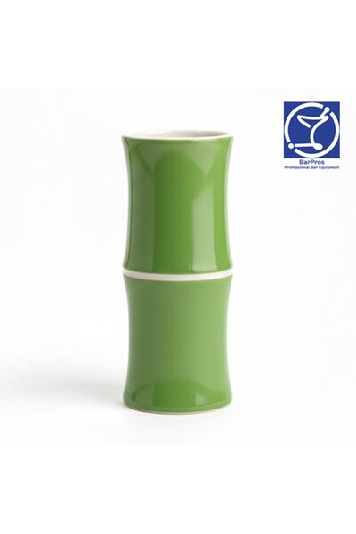 BarPros 320ml Ceramic Bamboo Mug - Green Tropical Handcrafted Juice & Mocktai...