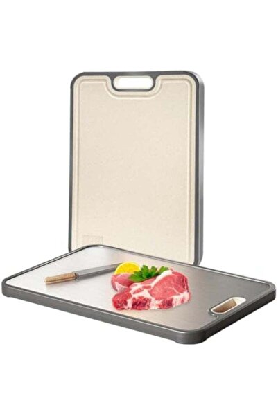 Arabest Cutting Board, Stainless Steel Cutting Board, with Juice Slide, Non-S...