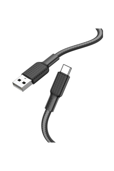 Hoco Cablu de date USB la Type-C PD 60W, 3A, 1m - Jaeger (X69) - Negru / Alb