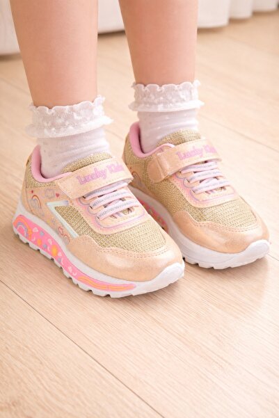 minibonito Girl's Patterned Glittery Casual Sneaker Shoes