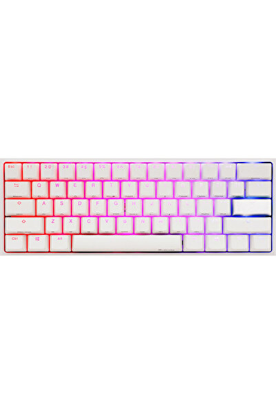 Ducky One 2 Pro Mini, ediție albă, cu LED RGB pentru gaming - Kailh Brown (SUA)