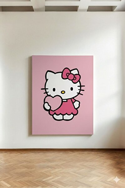 Kanvaspera Hello Kitty - Kanvas Tablo - Sanrio, Kalpli Tasarım, Minimalist De...