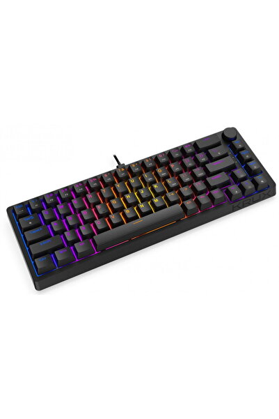Krux ATAX 65% Pro RGB Outemu, RGB, Cu brad, USB, Layout US, Negru