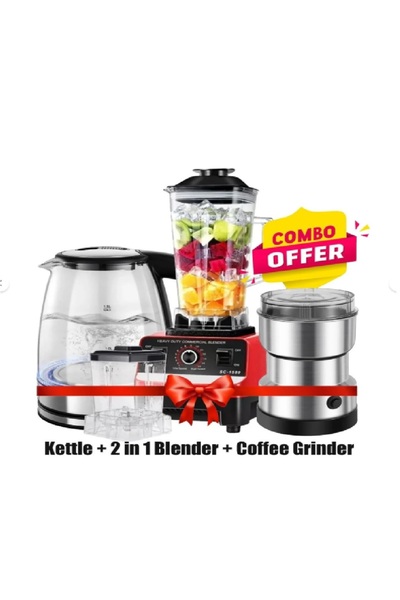 Generic 3-in-1 Kitchen Set – 2-in-1 Blender (1.5L) + Spice Grinder + Stainles...