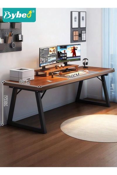 BYBEO مكتب كمبيوتر بطول 160 سم، مكاتب منزلية، مكتب كمبيوتر مريح، محطة عمل ألع...