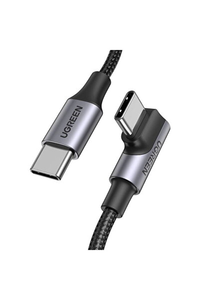 Ugreen Cablu unghiular USB-C la USB-C US334 5A, PD 100W, 2m (negru)