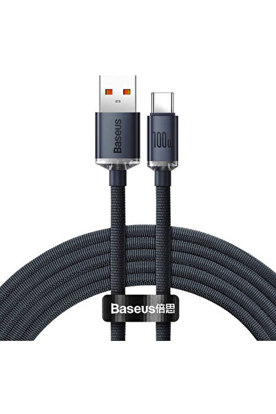 Baseus Cablu USB la USB-C Crystal Shine, 100W, 2m negru