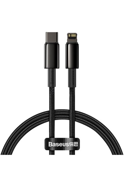 Baseus Cablu de încărcare rapidă Tungsten Gold Type-C la Lightning PD Negru 2...
