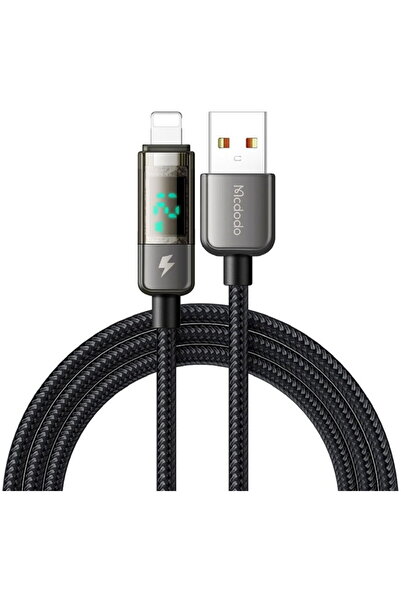 Mcdodo CA-3620 Afișaj USB/Lightning Oprire automată Încărcare rapidă 1.2m Negru