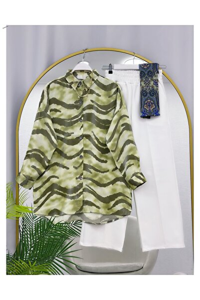 YEDİLALE Cămașă cu model valuri, pantaloni cu croială regulară, set din două ...