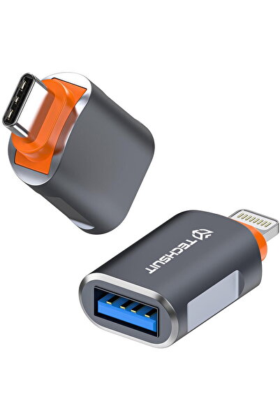 Techsuit Adaptor USB la Type-C, 5Gbps, 6A, Aluminiu - SlateVolt (A9) - Gray /...