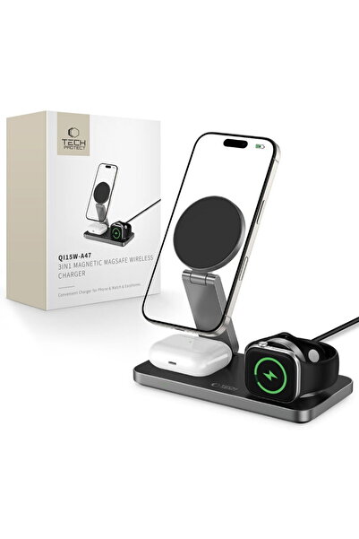 Tech-Protect Cablu QI15W-A47 3 în 1 USB-C MagSafe, USB-C la USB-C, inclusiv 1...