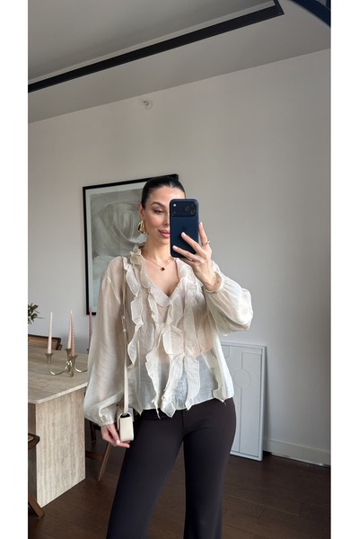 sinemkivanc co FIRFIR DETAYLI TRANSPARAN BLUZ