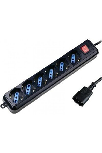 Techly Prelungitor cu 6 prize, negru, cu ștecher VDE IUPS-PCP-6V