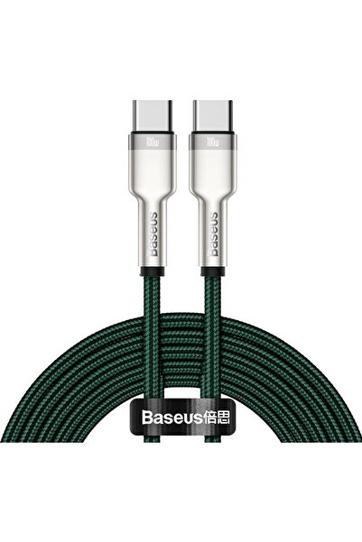 Baseus Cablu de alimentare Cafule 100W, 5A, QC, USB-C / USB-C, 2 m, Cuie, Verde