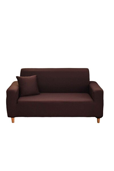 huitich Double Seat Elastic Sofa Cover Brown 145x185 cm