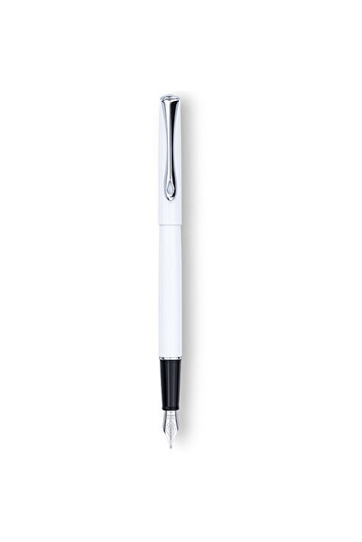 Diplomat Traveller pen, with M nib, stainless steel - snow white