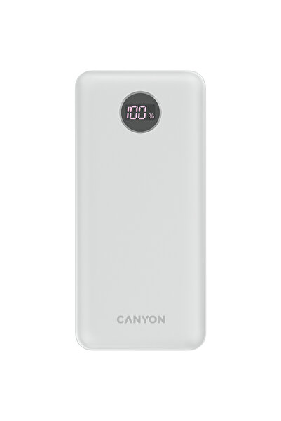 CANYON PB-2002, 20000mAh, 2x USB-A, 1x USB-C, Alb