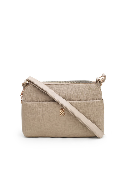 MASLANBAGS حقيبة كتف وحقيبة كروس نسائية من فرو المنك مكونة من 4 أقسام