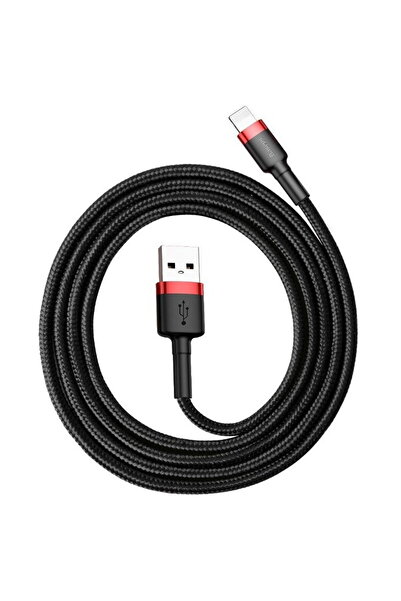 Baseus Încărcător USB Lightning Cafule 2,4A 0,5m Roșu+Negru