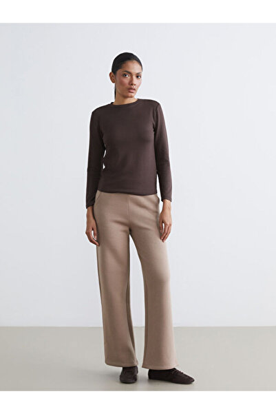 LC Waikiki Rmz Gi̇yi̇m Farkiyla Women's Wide Leg Thick Sweatpants with Waist ...