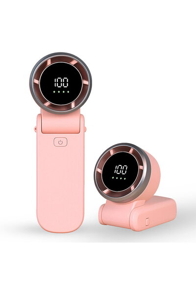 Techsuit Portable Fan with Battery and Digital Display, 5000mAh - (A9) - Pink