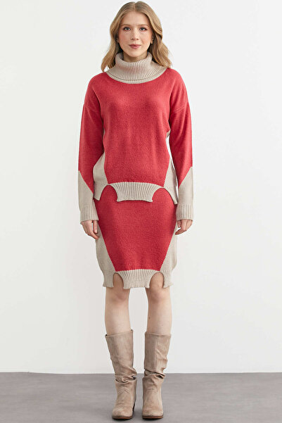 Sementa Повний рибальський казахський спідничний трикотажний комплект - темно...