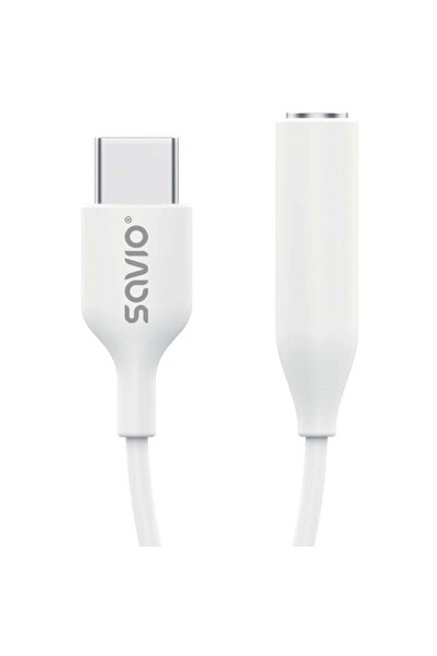 Savio Adaptor audio USB tip 3.1 C (M) – Jack 3.5mm (F) Alb AK-52
