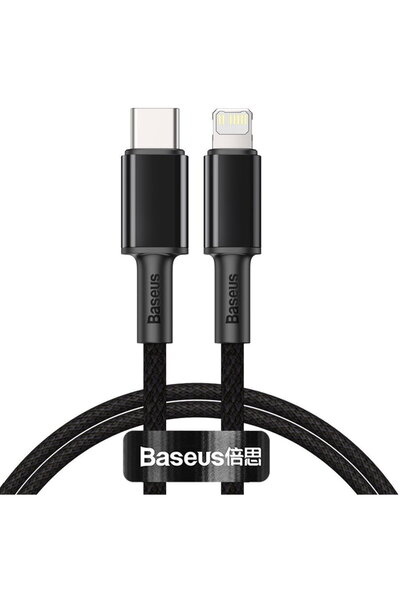 Baseus Power Delivery 20w, Type-c La Lightning, 1m Lungime, Textil, Negru