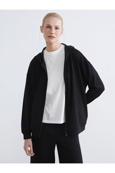 LC Waikiki Peak New Season Hooded Soft Touch Women's Zippered Sweatshirt