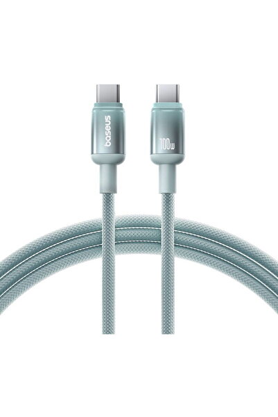 Baseus Cablu de date, USB-C la USB-C, 100W, 2m - Discolor (E0420701) - Albast...