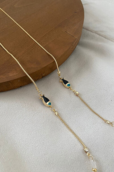 SAVETTE Glasses Chain with Black Fish Figure, Gift Accessory, Glasses Hanger