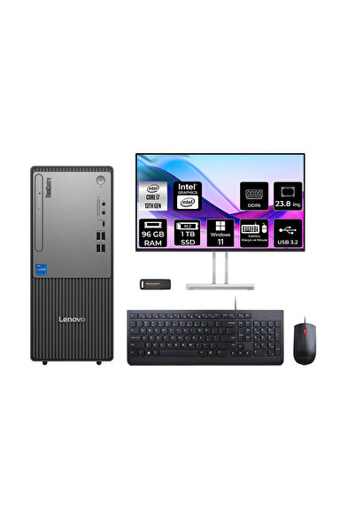 LENOVO Thinkcentre Neo 50T i7 13700 96GB RAM 1TB SSD 23.8" FHD Win11 Home 12U...