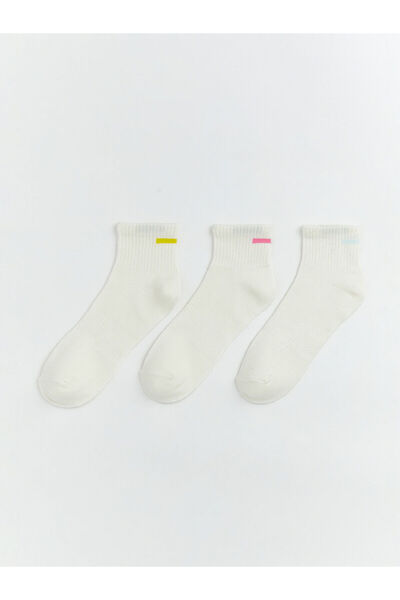 LC Waikiki Nevavm Striped Women's Booties Socks with a Difference, 3-Piece Set