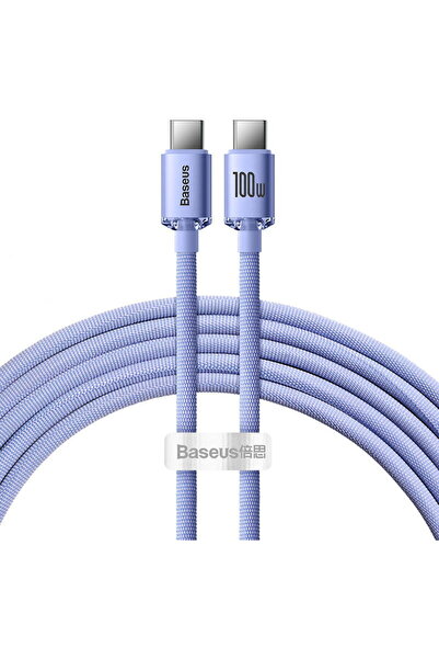 Baseus Cablu USB-C la USB-C Crystal Shine, 100W, 1.2m violet